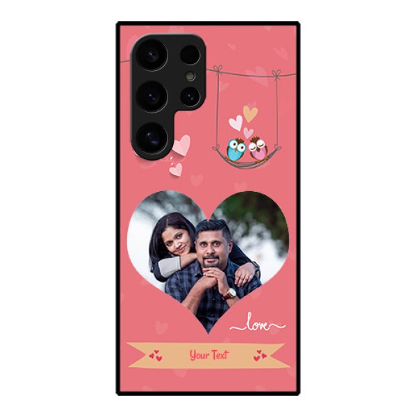 Samsung Galaxy S24 Ultra 5G Custom Glass Phone Case - Peach Color Love Design Samsung Galaxy S24 Ultra 5G Custom Glass Phone Case - Peach Color Love Design