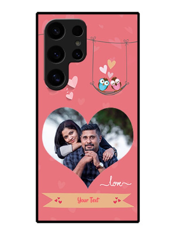 Custom Samsung Galaxy S24 Ultra 5G Custom Glass Phone Case - Peach Color Love Design