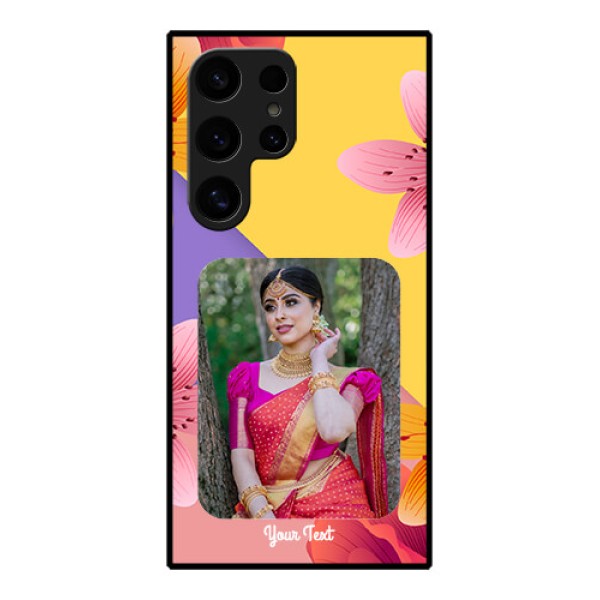 Samsung Galaxy S24 Ultra 5G Custom Glass Phone Case - 3 Image With Vintage Floral Design