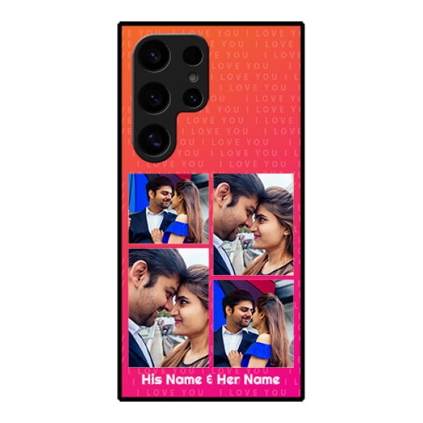 Samsung Galaxy S24 Ultra 5G Custom Glass Phone Case - I Love You Pink Design Samsung Galaxy S24 Ultra 5G Custom Glass Phone Case - I Love You Pink Design
