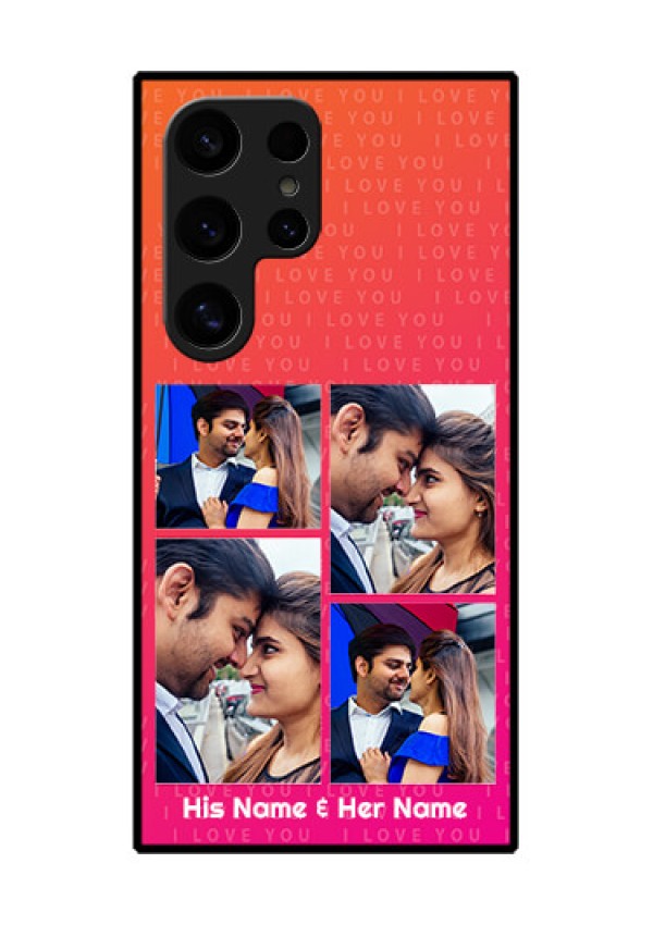 Samsung Galaxy S24 Ultra 5G Custom Glass Phone Case - I Love You Pink Design
