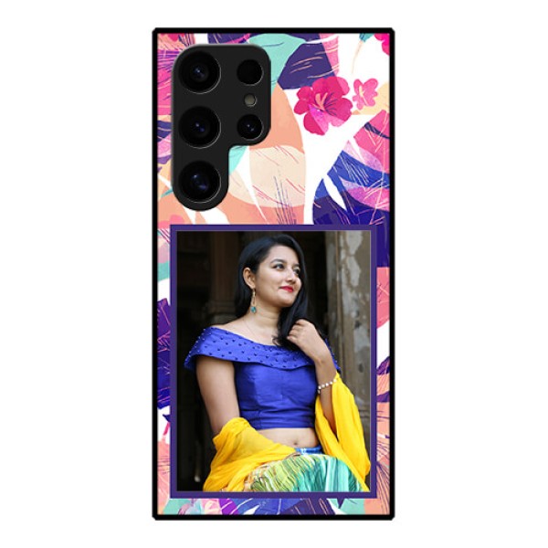 Samsung Galaxy S24 Ultra 5G Custom Glass Phone Case - Abstract Floral Design