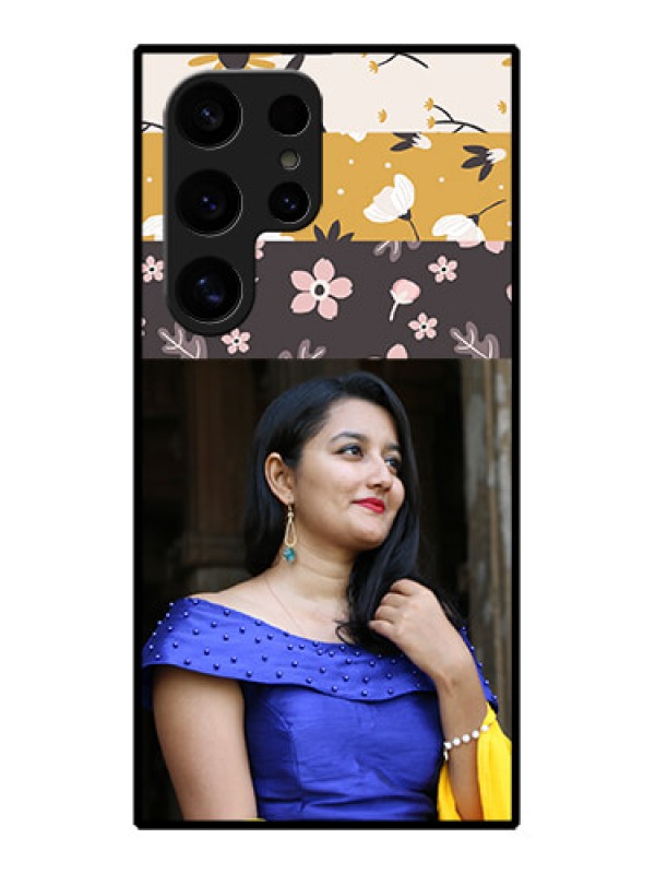 Custom Samsung Galaxy S24 Ultra 5G Custom Glass Phone Case - Stylish Floral Design