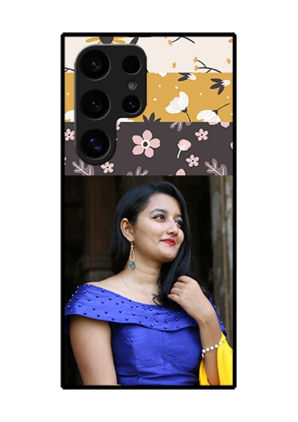 Samsung Galaxy S24 Ultra 5G Custom Glass Phone Case - Stylish Floral Design