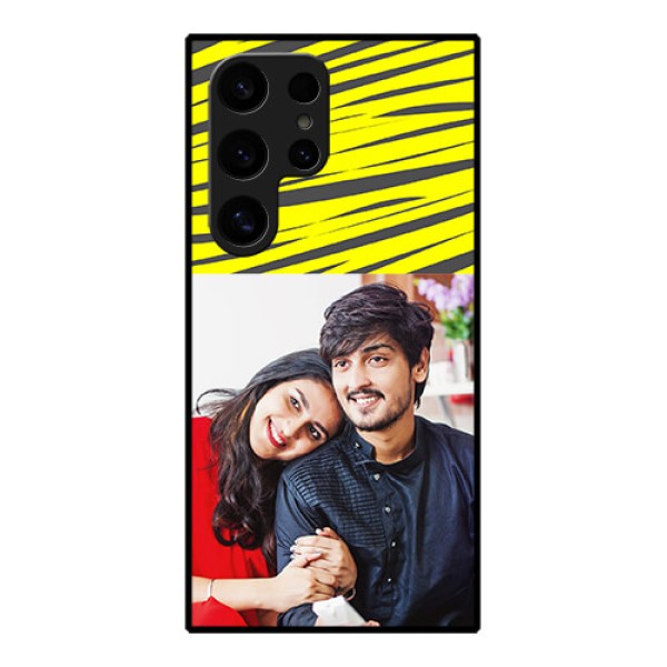 Samsung Galaxy S24 Ultra 5G Custom Glass Phone Case - Yellow Abstract Design