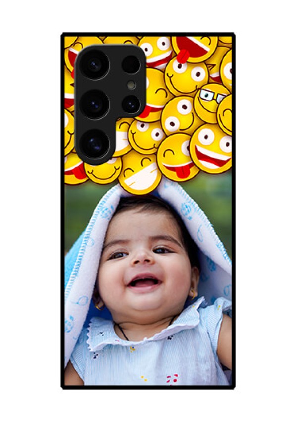 Samsung Galaxy S24 Ultra 5G Custom Glass Phone Case - With Smiley Emoji Design