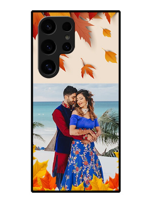 Custom Samsung Galaxy S24 Ultra 5G Custom Glass Phone Case - Autumn Maple Leaves Design
