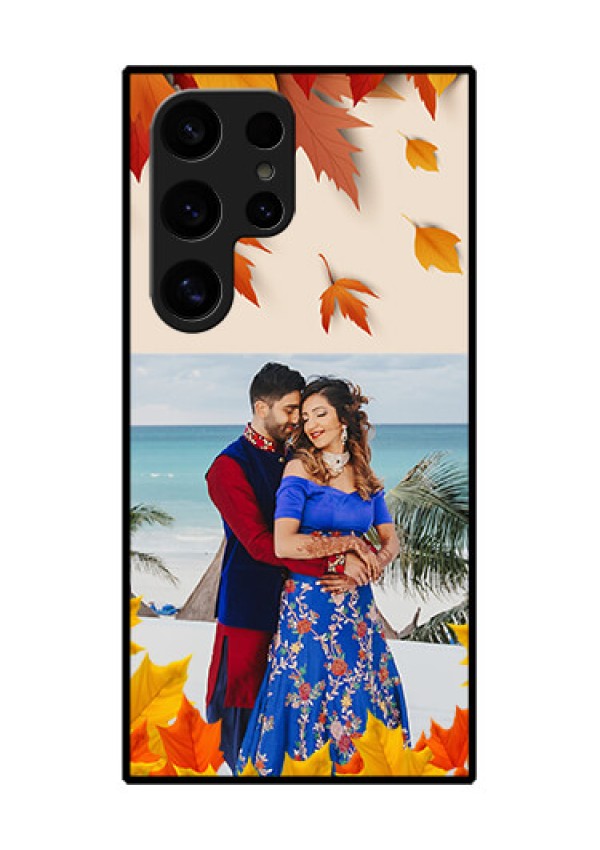 Samsung Galaxy S24 Ultra 5G Custom Glass Phone Case - Autumn Maple Leaves Design