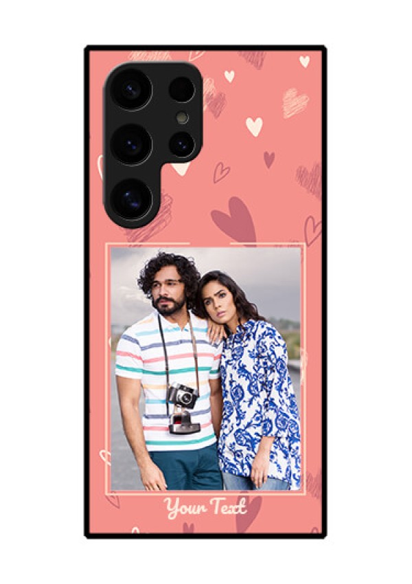 Samsung Galaxy S24 Ultra 5G Custom Glass Phone Case - Love Doodle Art Design