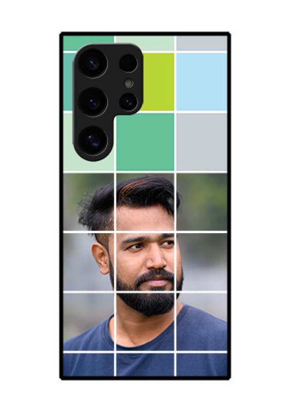 Samsung Galaxy S24 Ultra 5G Custom Glass Phone Case - With White Box Pattern