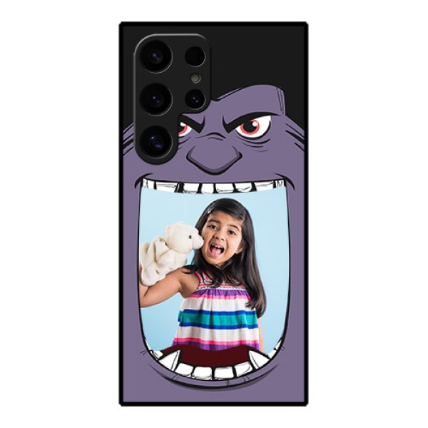 Samsung Galaxy S24 Ultra 5G Custom Glass Phone Case - Angry Monster Design Samsung Galaxy S24 Ultra 5G Custom Glass Phone Case - Angry Monster Design