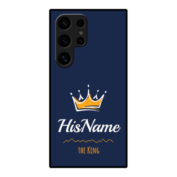 Samsung Galaxy S24 Ultra 5G Custom Glass Phone Case - King With Name Design