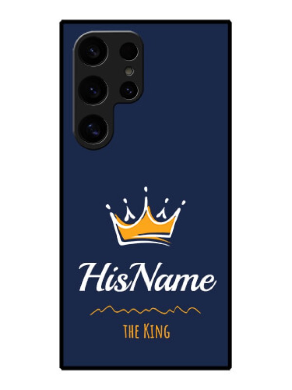 Custom Samsung Galaxy S24 Ultra 5G Custom Glass Phone Case - King With Name Design
