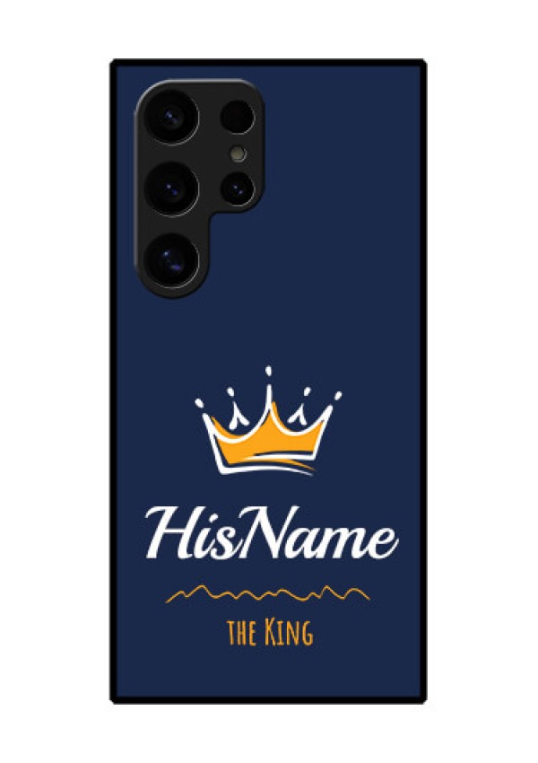 Samsung Galaxy S24 Ultra 5G Custom Glass Phone Case - King With Name Design