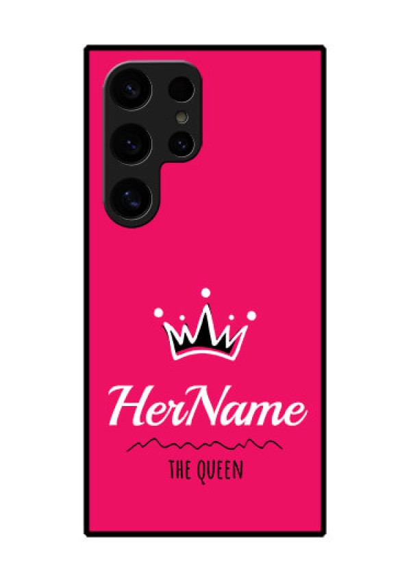 Samsung Galaxy S24 Ultra 5G Custom Glass Phone Case - Queen With Name Design