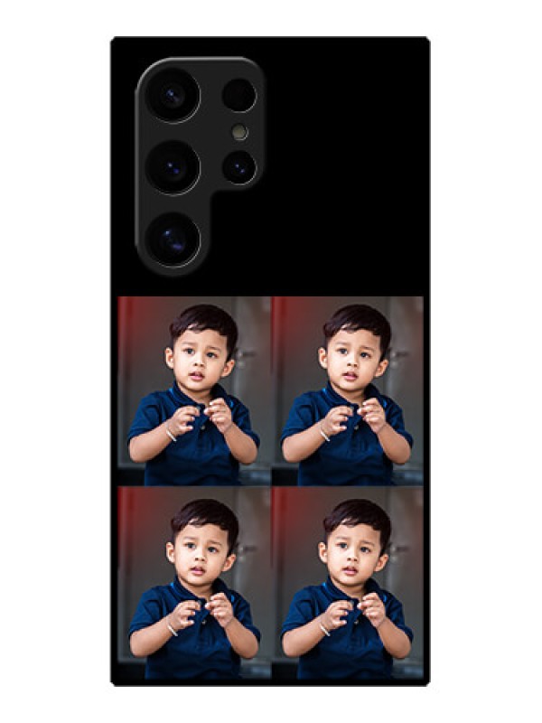 Custom Samsung Galaxy S24 Ultra 5G Custom Glass Phone Case - 4 Image Holder Design