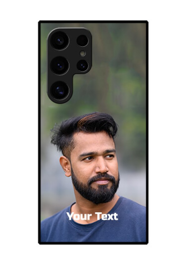 Samsung Galaxy S24 Ultra 5G Custom Glass Phone Case - Photo With Text Design