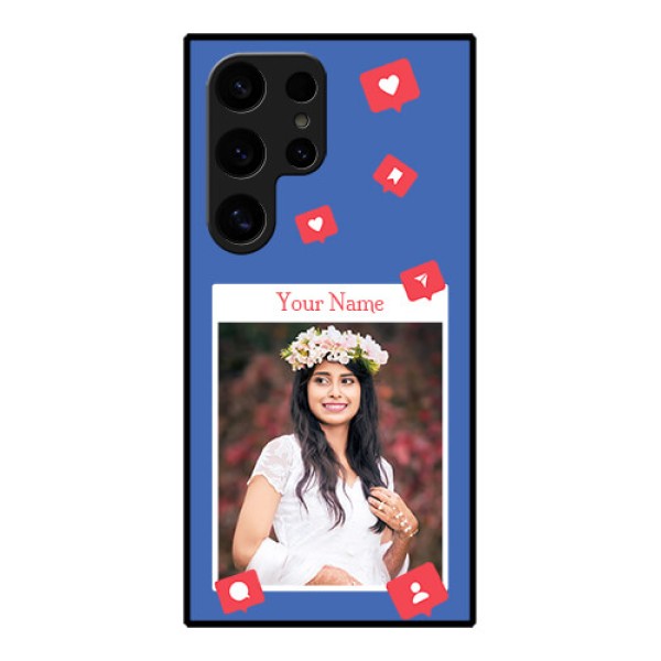 Samsung Galaxy S24 Ultra 5G Custom Glass Phone Case - Like Share And Comment Design
