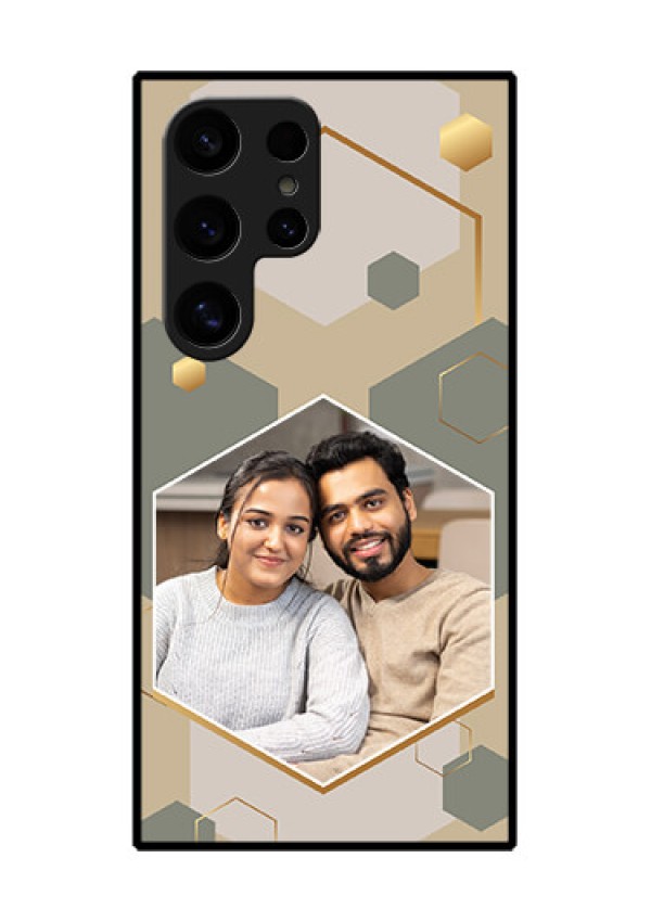 Samsung Galaxy S24 Ultra 5G Custom Glass Phone Case - Stylish Hexagon Pattern Design