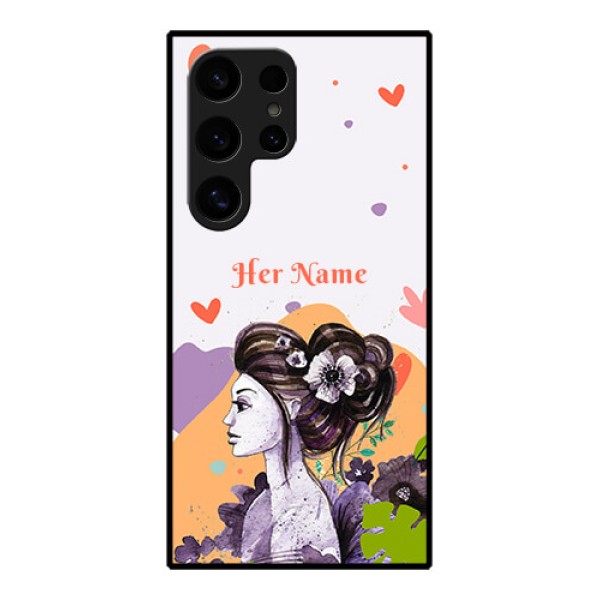 Samsung Galaxy S24 Ultra 5G Custom Glass Phone Case - Woman And Nature Design Samsung Galaxy S24 Ultra 5G Custom Glass Phone Case - Woman And Nature Design