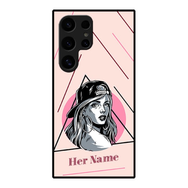 Samsung Galaxy S24 Ultra 5G Custom Glass Phone Case - Rockstar Girl Design Samsung Galaxy S24 Ultra 5G Custom Glass Phone Case - Rockstar Girl Design
