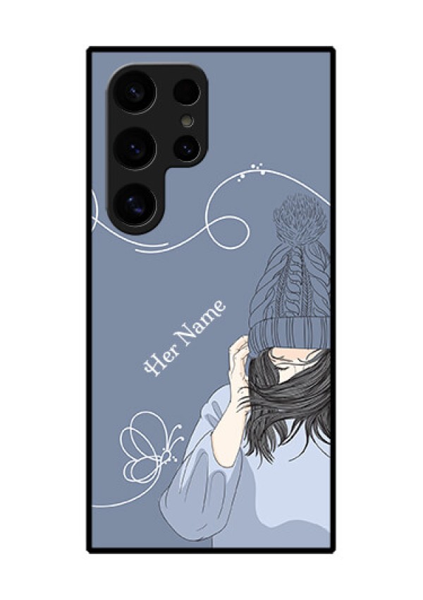 Samsung Galaxy S24 Ultra 5G Custom Glass Phone Case - Girl In Winter Outfit Design