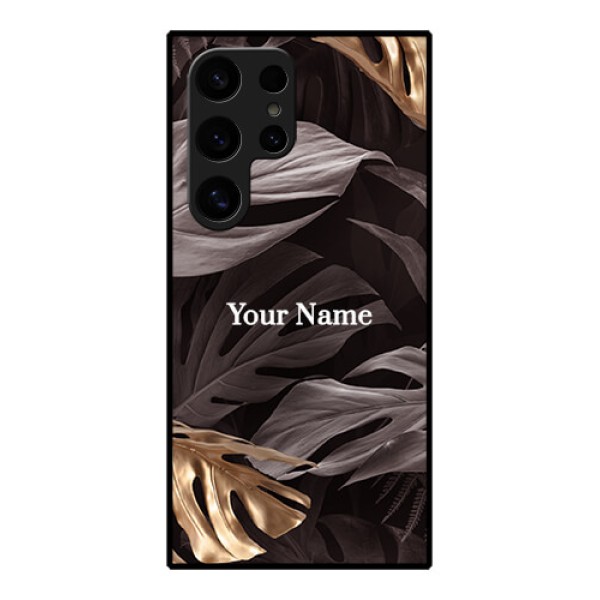 Samsung Galaxy S24 Ultra 5G Custom Glass Phone Case - Wild Leaves Digital Paint Design