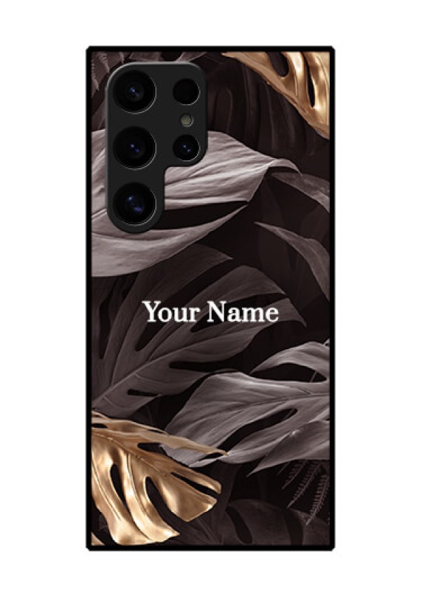 Samsung Galaxy S24 Ultra 5G Custom Glass Phone Case - Wild Leaves Digital Paint Design