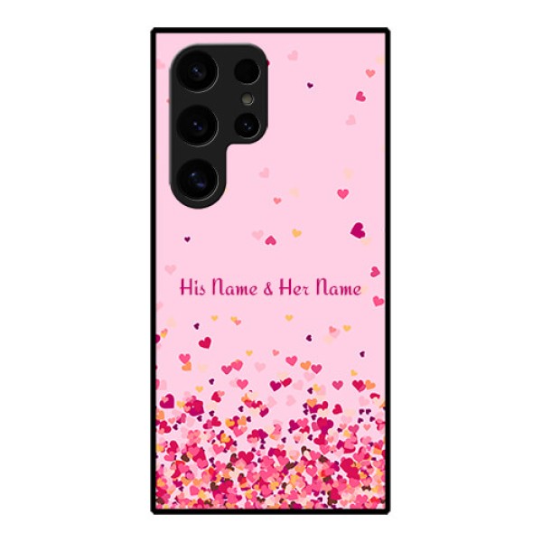 Samsung Galaxy S24 Ultra 5G Custom Glass Phone Case - Floating Hearts Design Samsung Galaxy S24 Ultra 5G Custom Glass Phone Case - Floating Hearts Design