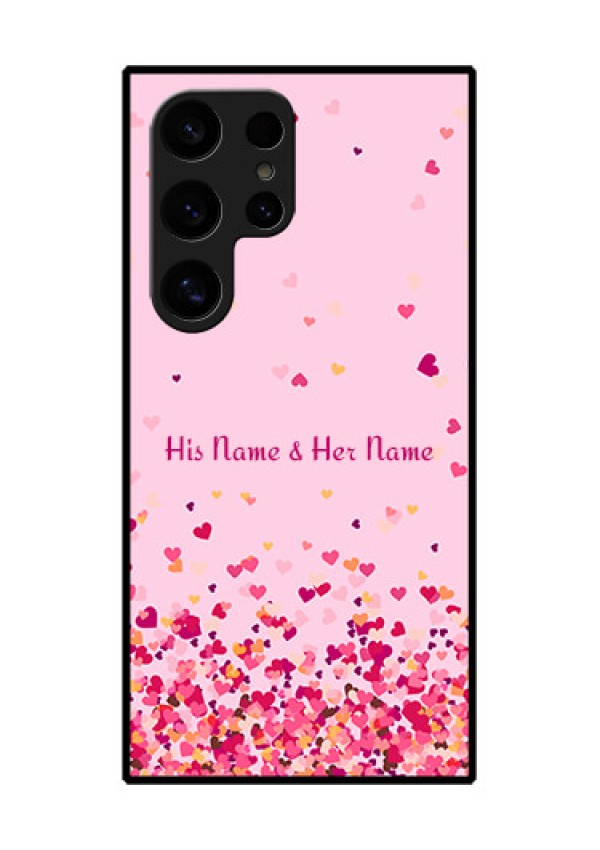 Samsung Galaxy S24 Ultra 5G Custom Glass Phone Case - Floating Hearts Design