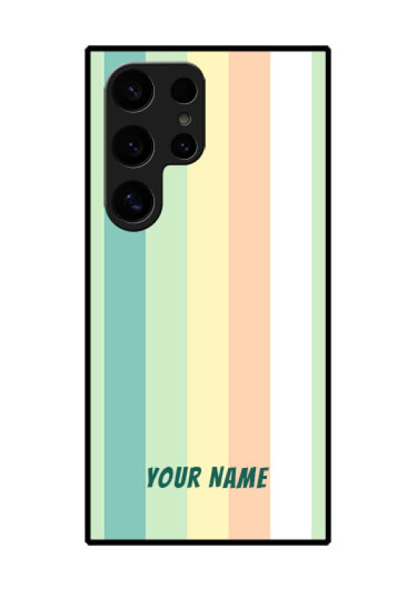 Samsung Galaxy S24 Ultra 5G Custom Glass Phone Case - Multi - Colour Stripes Design