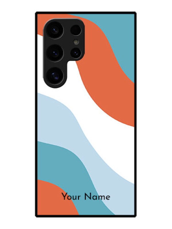 Custom Samsung Galaxy S24 Ultra 5G Custom Glass Phone Case - Coloured Waves Design