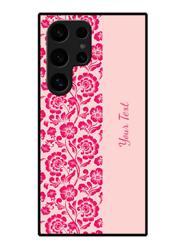 Custom Samsung Galaxy S24 Ultra 5G Custom Glass Phone Case - Attractive Floral Pattern Design
