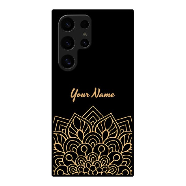 Samsung Galaxy S24 Ultra 5G Custom Glass Phone Case - Golden Mandala Design
