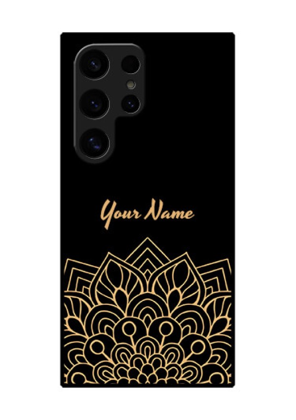 Samsung Galaxy S24 Ultra 5G Custom Glass Phone Case - Golden Mandala Design