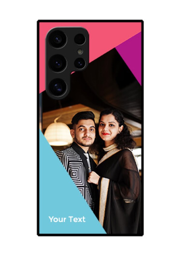 Samsung Galaxy S24 Ultra 5G Custom Glass Phone Case - Stacked Triple Colour Design
