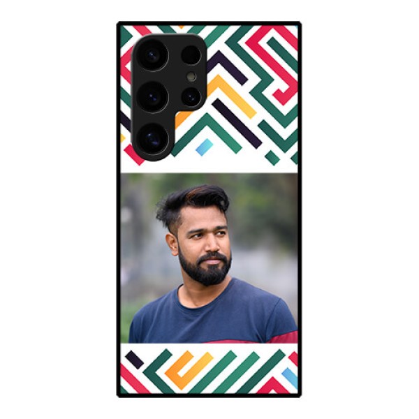 Samsung Galaxy S24 Ultra 5G Custom Glass Phone Case - Colorful Maze Pattern Design Samsung Galaxy S24 Ultra 5G Custom Glass Phone Case - Colorful Maze Pattern Design