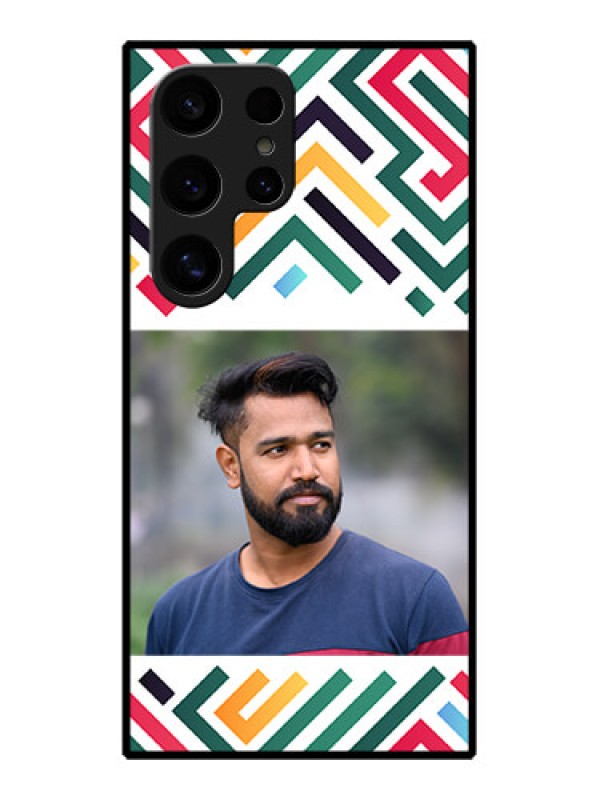 Custom Samsung Galaxy S24 Ultra 5G Custom Glass Phone Case - Colorful Maze Pattern Design