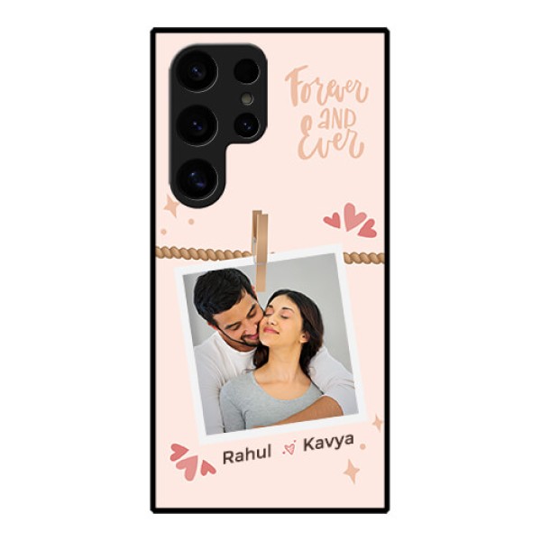 Samsung Galaxy S24 Ultra 5G Custom Glass Phone Case - Forever And Ever Love Design Samsung Galaxy S24 Ultra 5G Custom Glass Phone Case - Forever And Ever Love Design