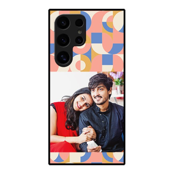 Samsung Galaxy S24 Ultra 5G Custom Glass Phone Case - Semi - Circle Maze Pattern Design