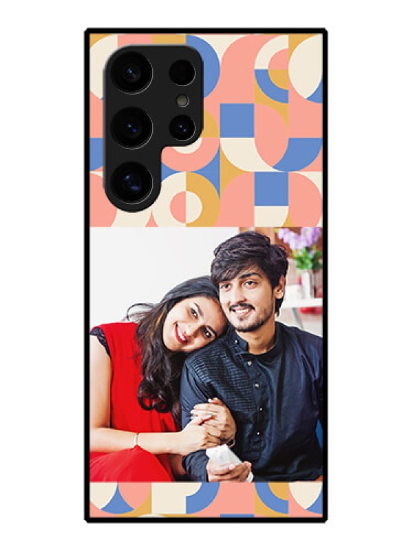 Custom Samsung Galaxy S24 Ultra 5G Custom Glass Phone Case - Semi - Circle Maze Pattern Design