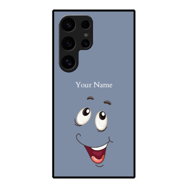 Samsung Galaxy S24 Ultra 5G Custom Glass Phone Case - Laughing Cartoon Face Design