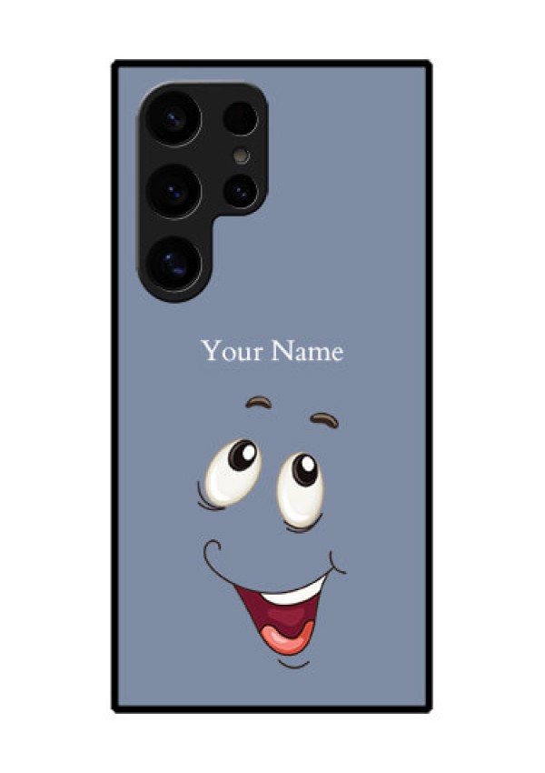 Samsung Galaxy S24 Ultra 5G Custom Glass Phone Case - Laughing Cartoon Face Design