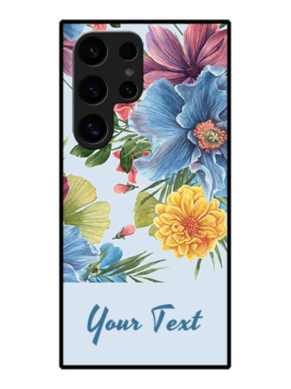 Custom Samsung Galaxy S24 Ultra 5G Custom Glass Phone Case - Stunning Watercolored Flowers Painting Design