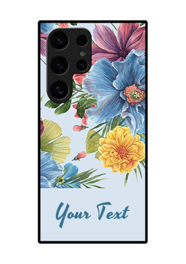 Samsung Galaxy S24 Ultra 5G Custom Glass Phone Case - Stunning Watercolored Flowers Painting Design
