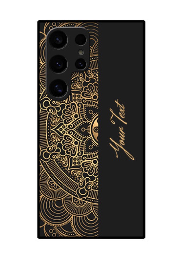 Samsung Galaxy S24 Ultra 5G Custom Glass Phone Case - Mandala Art With Custom Text Design