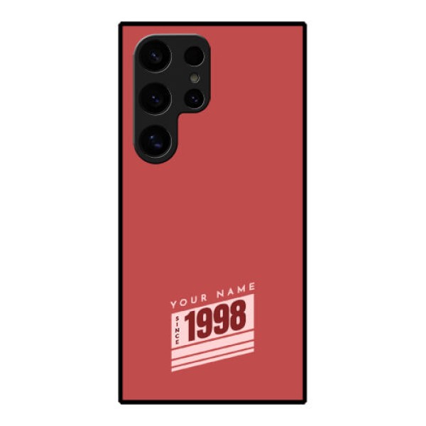 Samsung Galaxy S24 Ultra 5G Custom Glass Phone Case - Red Custom Year Of Birth Design