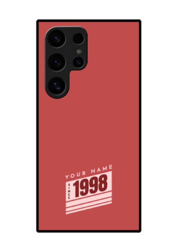 Samsung Galaxy S24 Ultra 5G Custom Glass Phone Case - Red Custom Year Of Birth Design