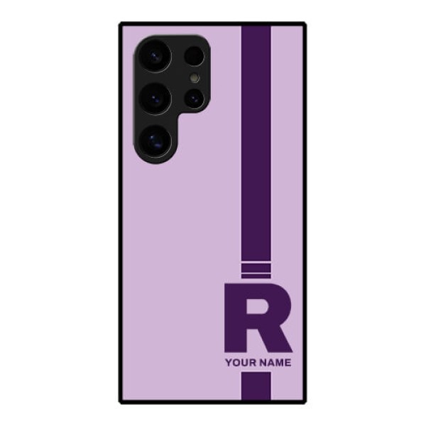 Samsung Galaxy S24 Ultra 5G Custom Glass Phone Case - Simple Dual Tone Stripe With Name Design Samsung Galaxy S24 Ultra 5G Custom Glass Phone Case - Simple Dual Tone Stripe With Name Design