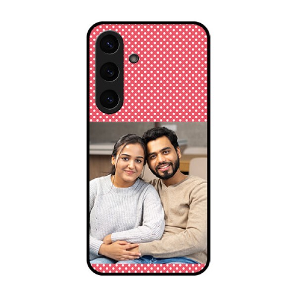 Galaxy S25 5G Custom Glass Phone CaseWhite Dotted Design